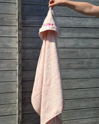 Geborduurde badcape ruffle